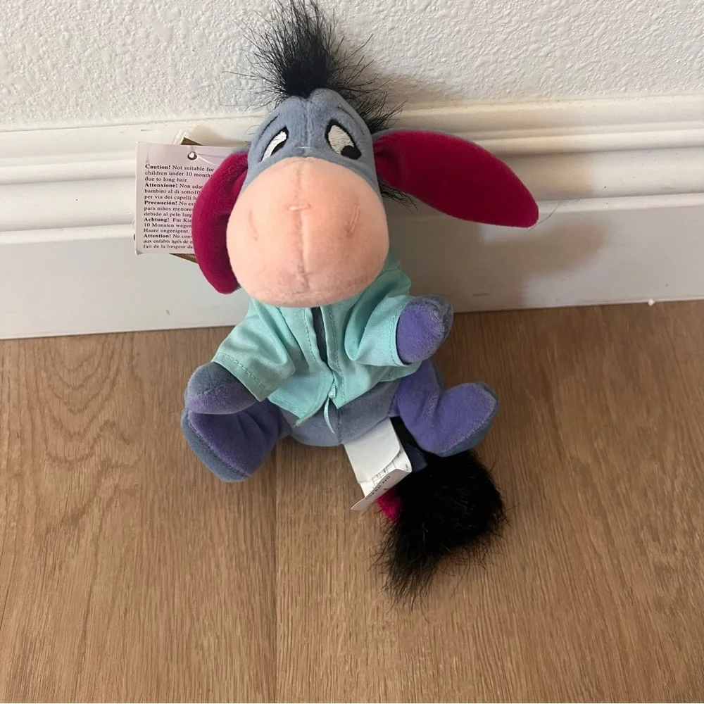 Vintage 2001 UK Disney Store Collection, Patient Eeyore, Mini Bean Bag Plush Toy
